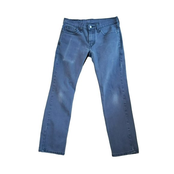 Black Men's Levi's 511 Jeans Size 31 x 30 Distressed Worn Straight Leg Style - Picture 1 of 6